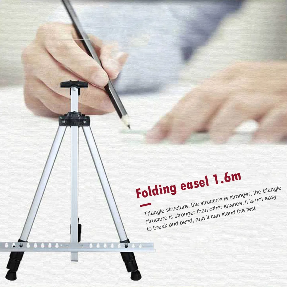 1.6m Aluminium Alloy Folding Painting Frame Adjustable Tripod Display Shelf