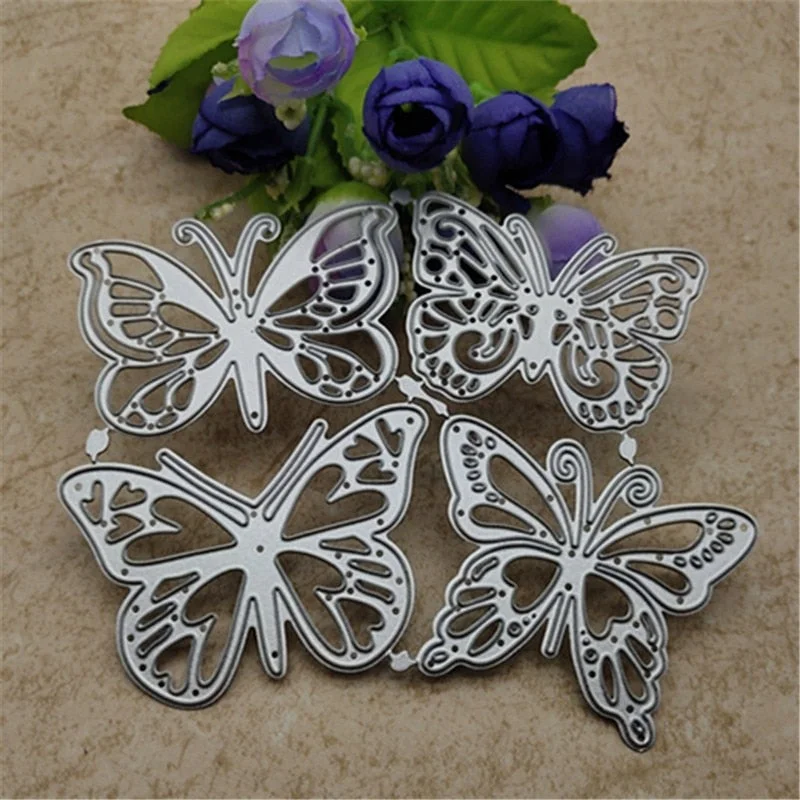 4PCS/lot Butterfly Metal Cutting Dies DIY Cards Stencils Photo Album Embossing Paper Making Scrapbooking Knife Mold Crafts Dies
