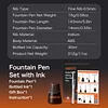 Self-priming Fountain Pen Set, Automatic Ink Refill, No Cartridges Or Converters Required, Fine Nib - For Smooth Writing, Journaling, Calligraphy