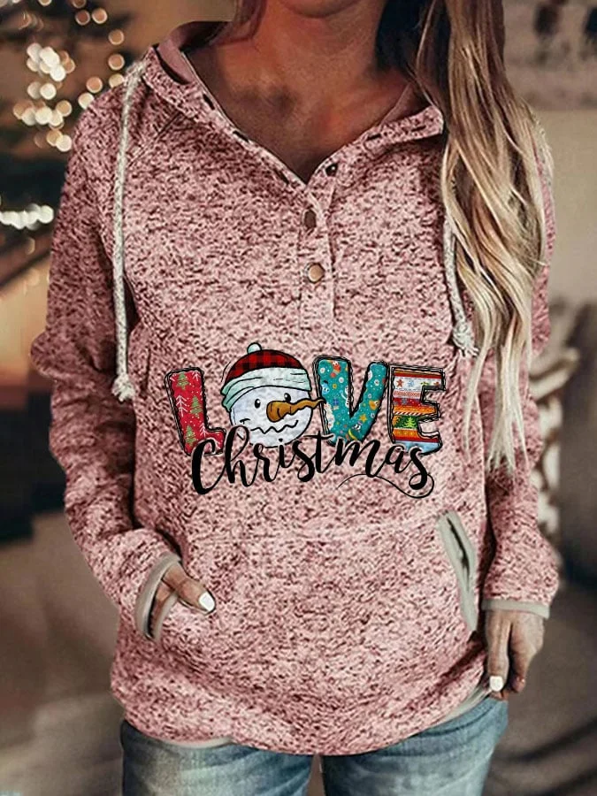 Christmas Print Long Sleeve Hoodie
