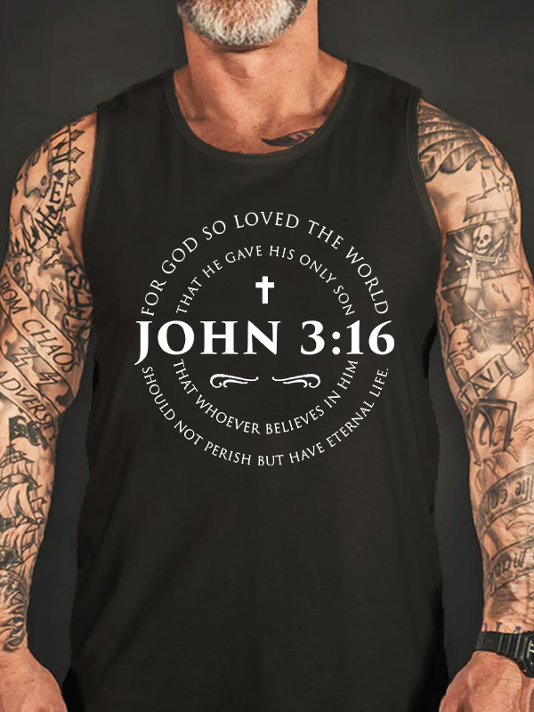 John 3:16 Cotton Crew Neck Tank Top