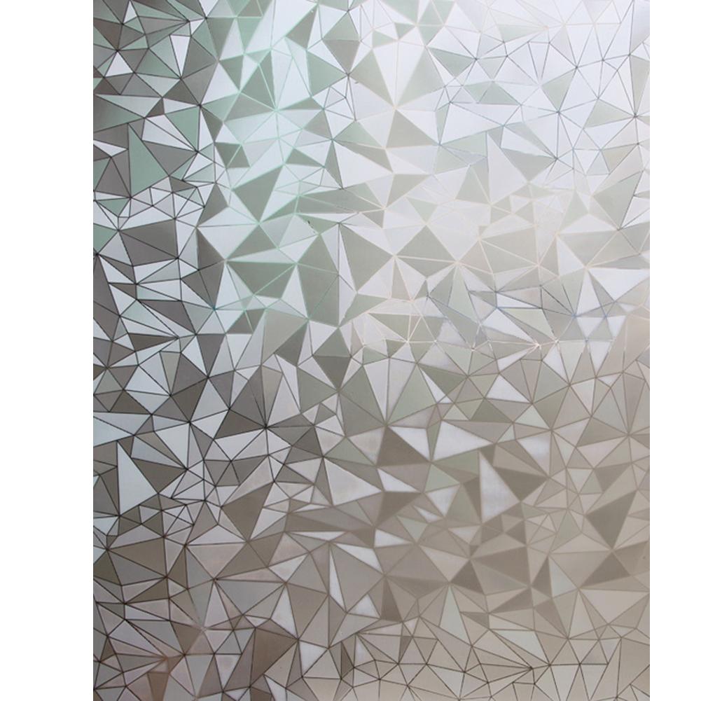 

3D Triangle No-Glue Pvc Static Window Films Frosted Glass Sticker, 501 Original