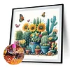 Cactus 5d bricolage rond full drill dimond peintures kit pour décoration murale de la maison 40x40cm