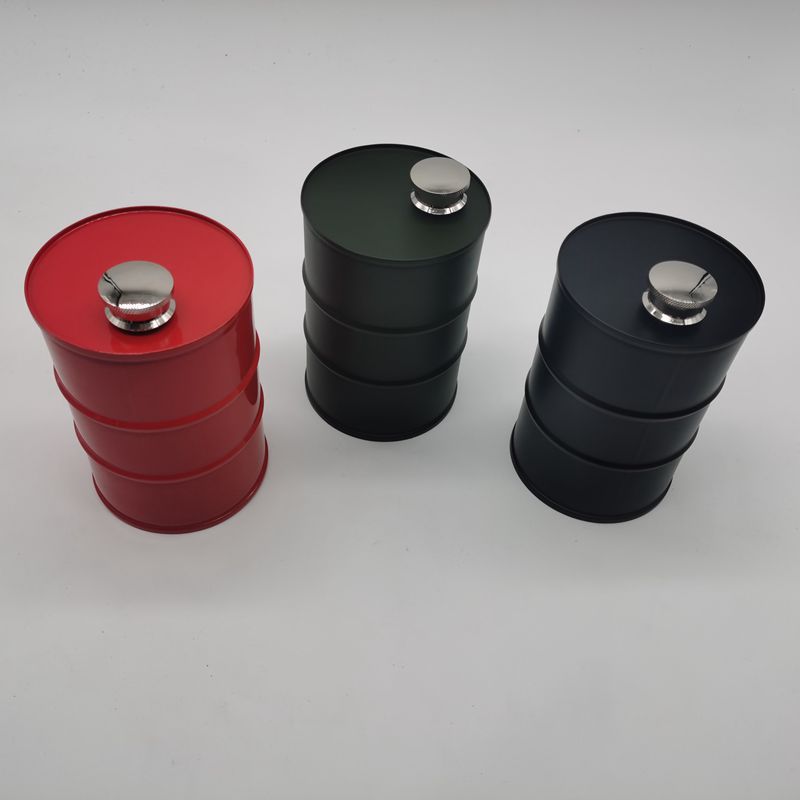 Tegooe 25oz Novelty Oil Drum Hip Flask Portable 304 Stainless Steel Liquor Jug for Whiskey