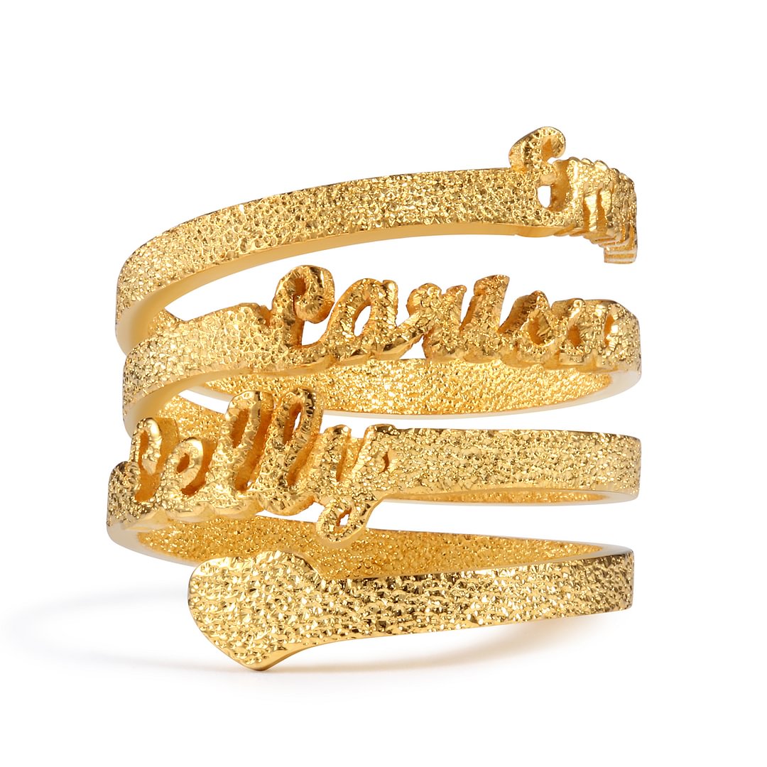Bague Prénom Personnalisable En Or 10K Ou 14K - Queue Droite, Tous Noms - Neuf Sans Emballage