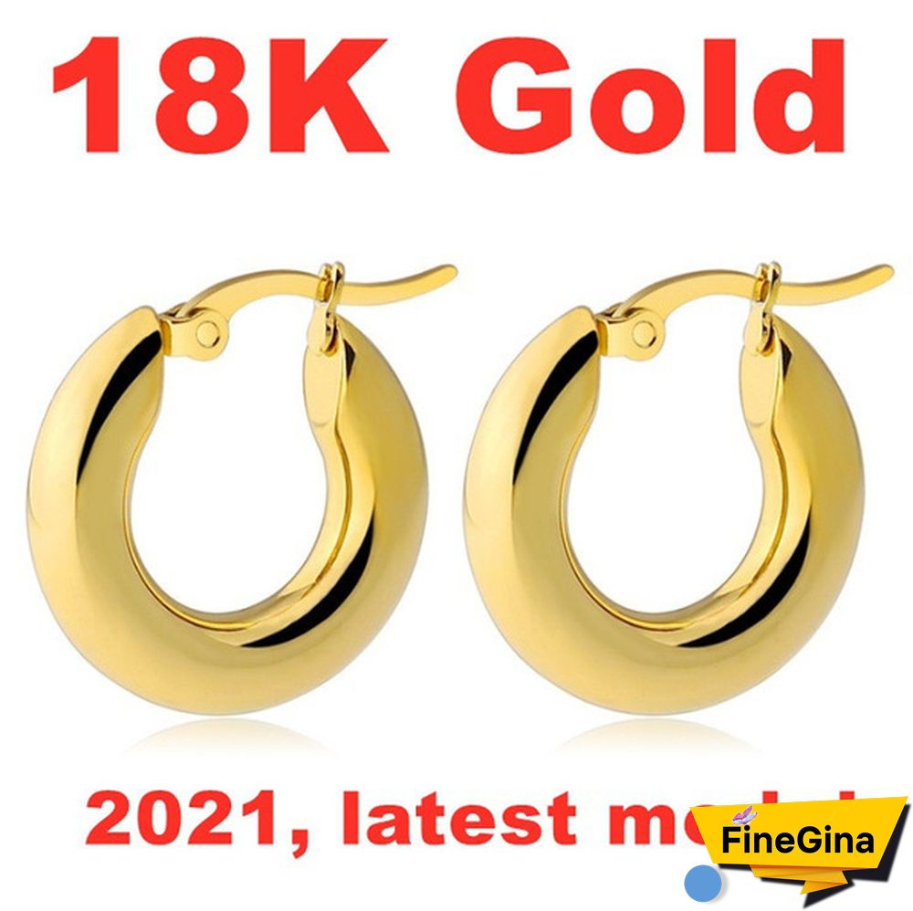 18K Solid Yellow Gold White Gold Drop Dangle Earrings For Women Jewelry