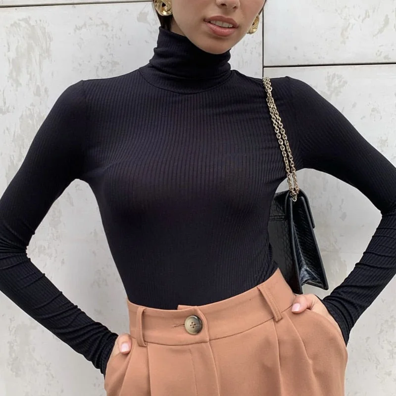 Hirsionsan Elegant Basic Knitted Sweater Women 2020 Bottoming Skinny Female Warm Knitwear Casual Pullovers Ladies Solid Jumper