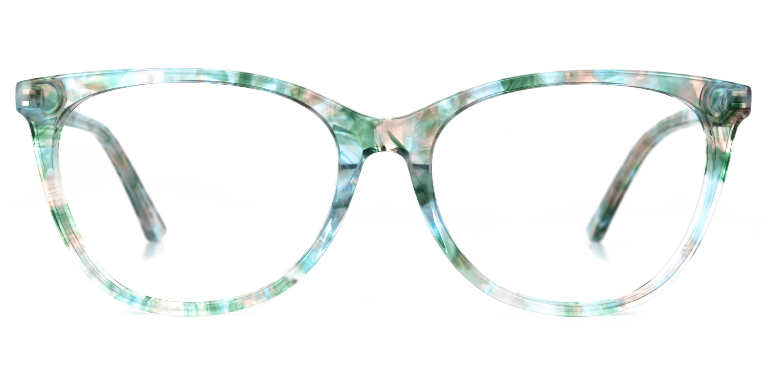 Gayla Blumendruck-GrÃ¼n Cateye Brille Blumendruck-GrÃ¼n