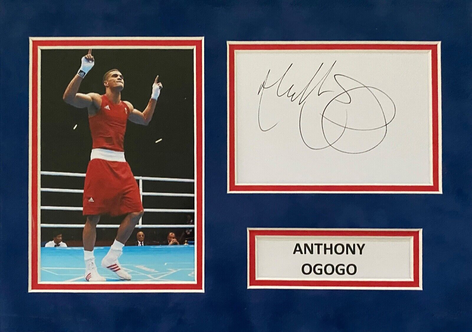 ANTHONY OGOGO HAND SIGNED A4 Photo Poster painting MOUNT DISPLAY OLYMPICS AUTOGRAPH