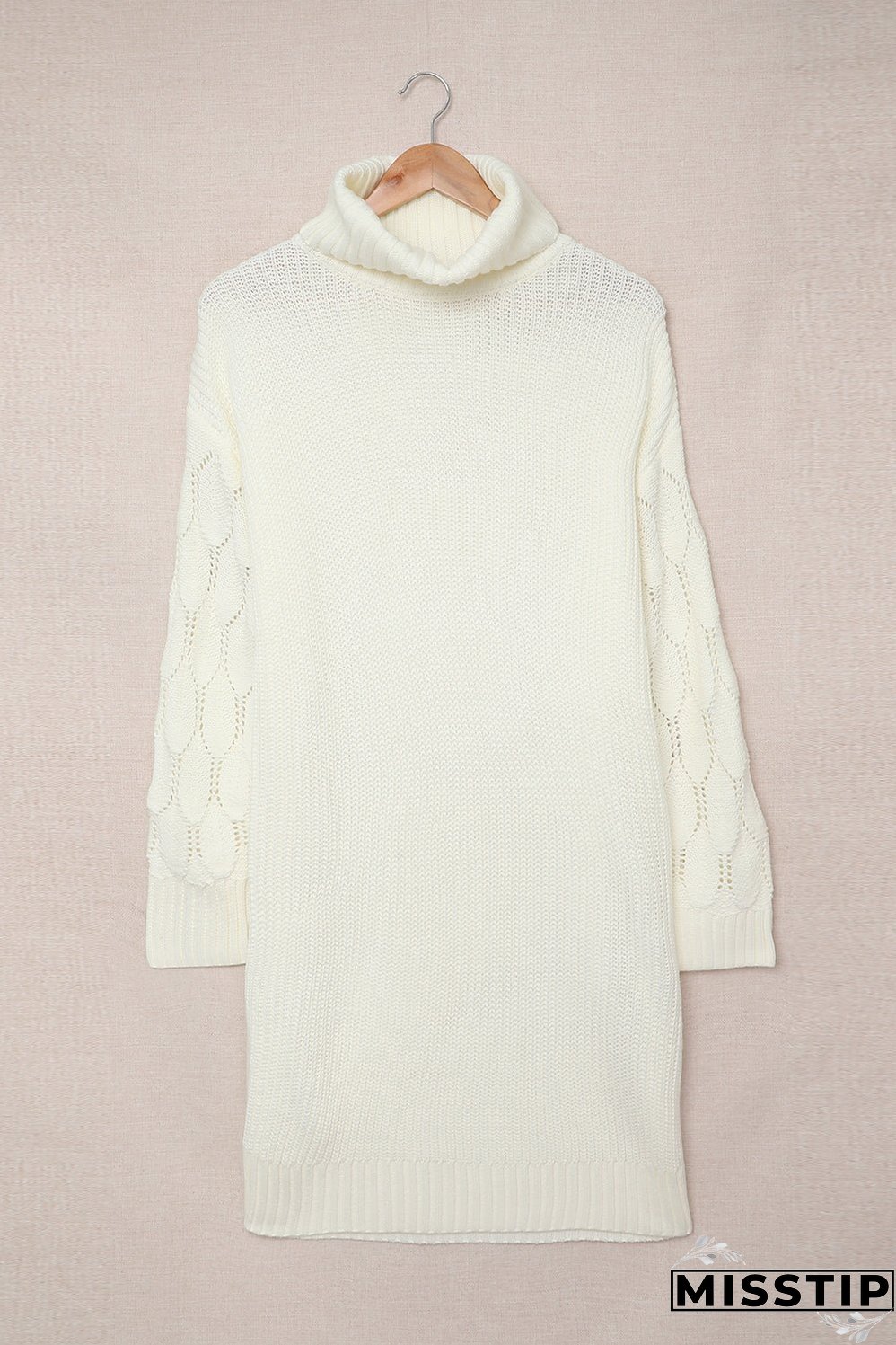 Plain Turtleneck Sweater Dress