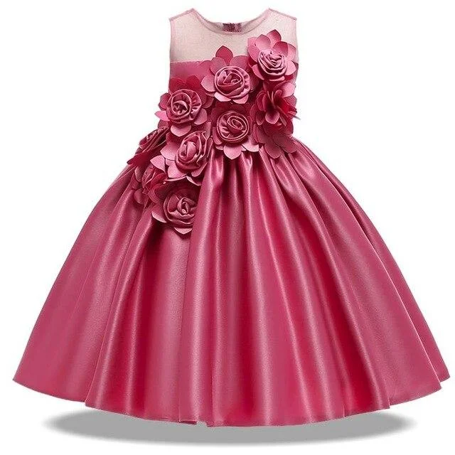 2021 Summer Baby Girl Party Dress Kids Dresses For Girls Children Elegant Birthday Princess Dress Wedding Dress 10 Year Vestidos