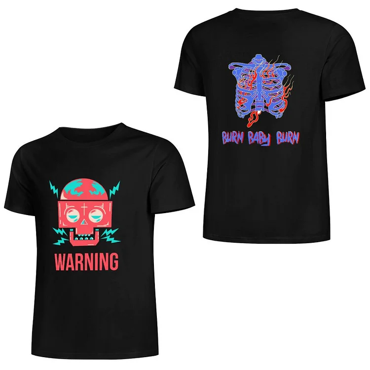 warning Pure Cotton Short Sleeved T-shirt