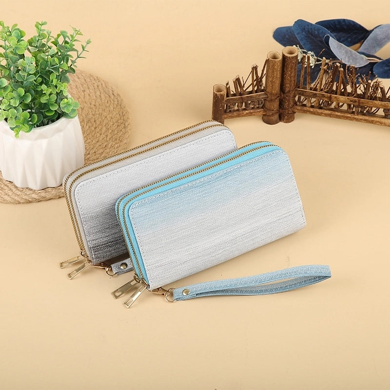 Women’s Solid Color Pu Leather Zipper Wallets