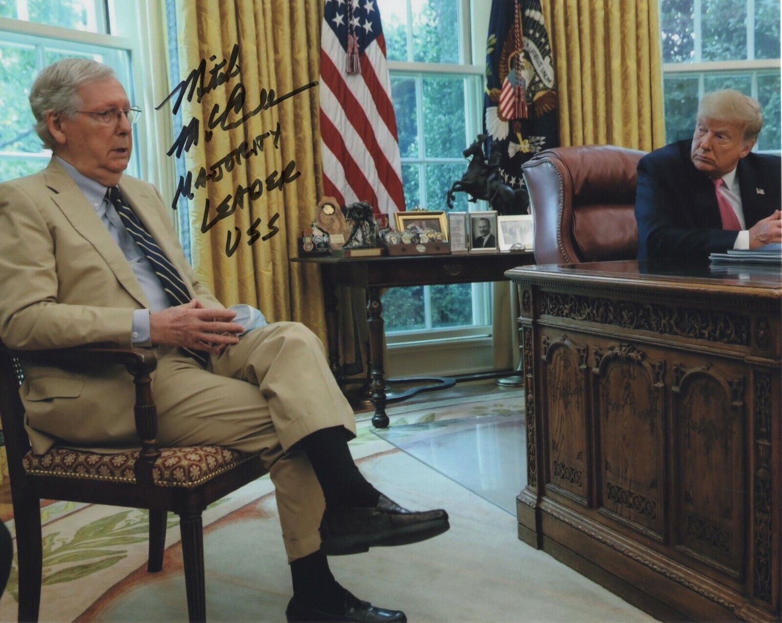 MITCH MCCONNELL SIGNED AUTOGRAPH 8X10 Photo Poster painting DONALD TRUMP MAJORITY LEADER