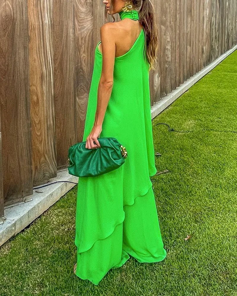 Solid Color Loose Irregular Fake Two Piece Suit