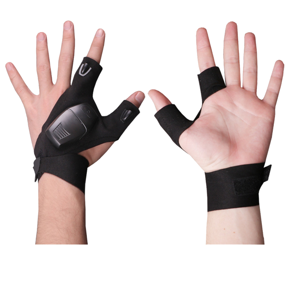 

1 Pair Outdoor Fishing Fingerless Gloves LED Flashlight Camp Cycling Gloves, 501 Original