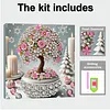 Kit sp&eacute;cial de peinture en forme de grand diamant en forme d&rsquo;arbre &agrave; fleurs avec cadre 9,84x9,84 pouces