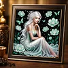 Special Shape Rhinestone Diamond Painting Kit Partial Drill(Lotus Lady)