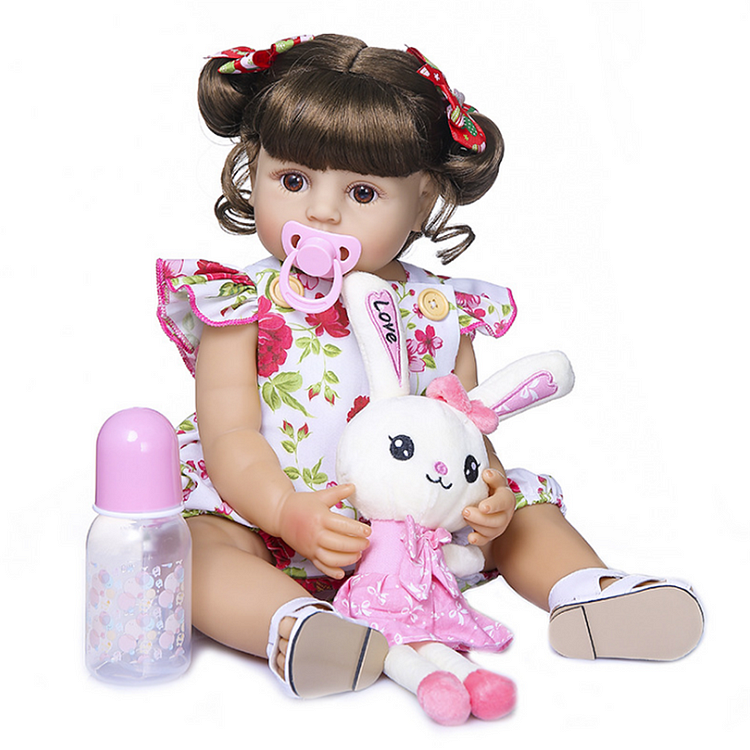 Lovely Flower Dress Girl 22 Inch Lifelike Silicone Full Body Doll