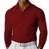 T-shirt da uomo a maniche lunghe con risvolto Waffle