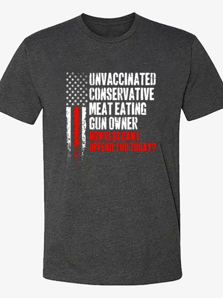 BrosWear Unvaccinated Conservative Printed Men's T-shirt