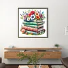 Flowers And Book - 11CT Stamped Cross Stitch - 50*50cm
