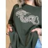 Oversized Dragon Printed Short Sleeve Tee