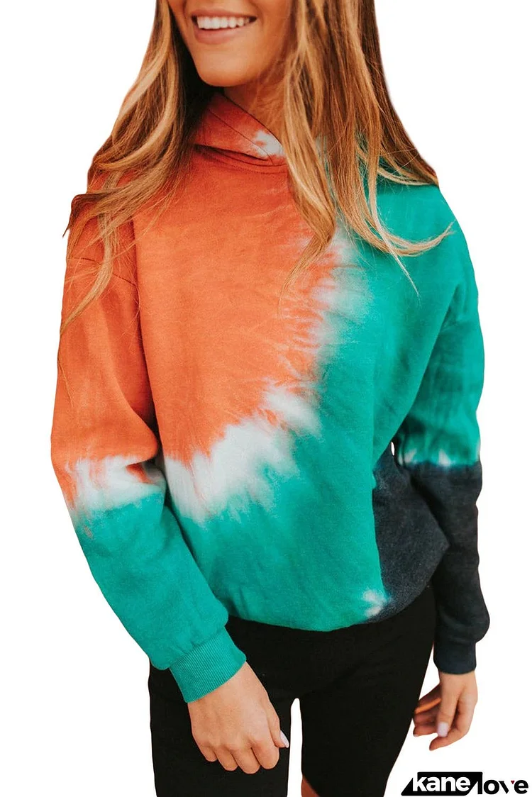 Colorblock Tie-dye Hoodie