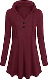 Women's V-Neck Button-Up Hoodie T-Shirt