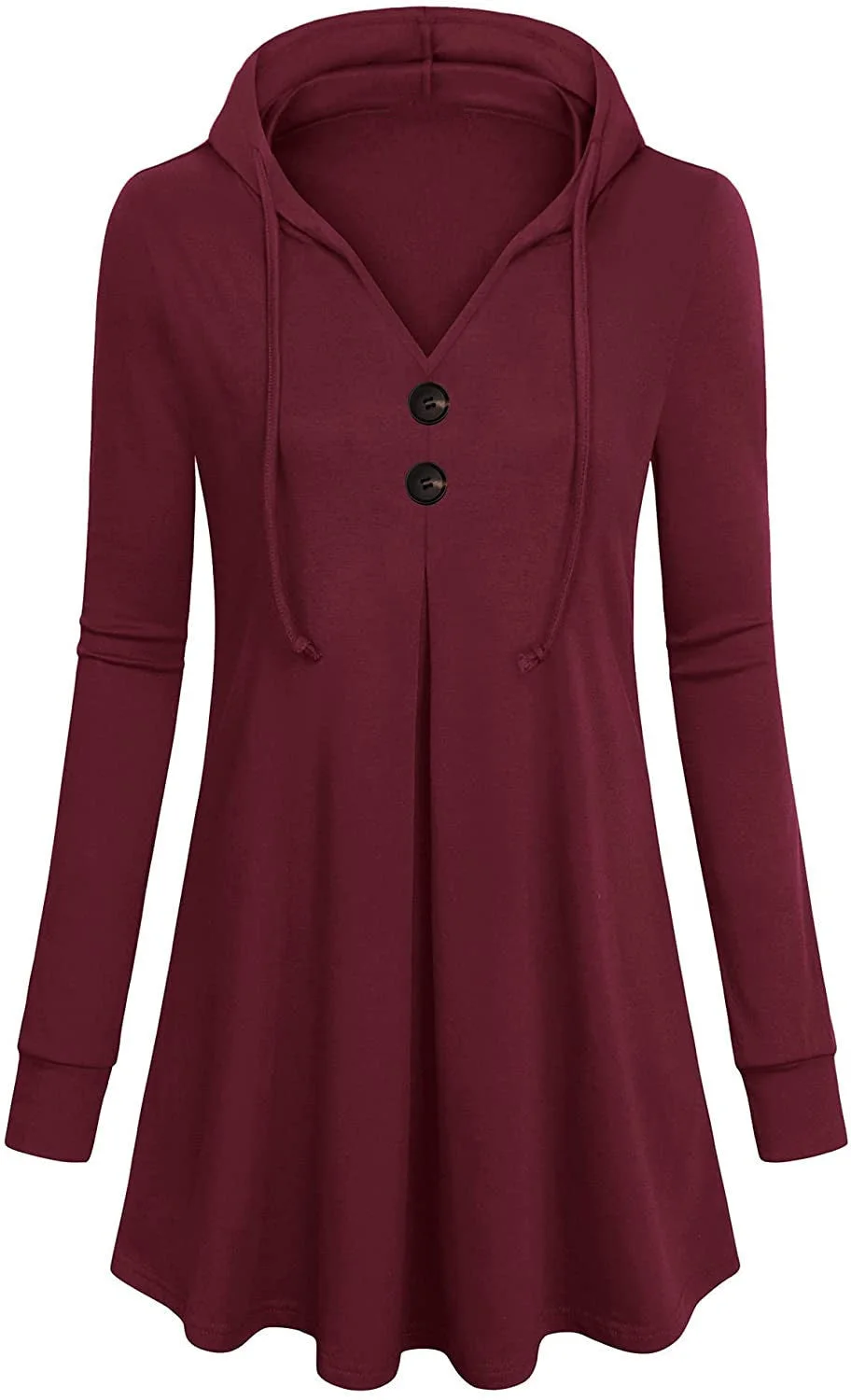 Women's V-Neck Button-Up Hoodie T-Shirt