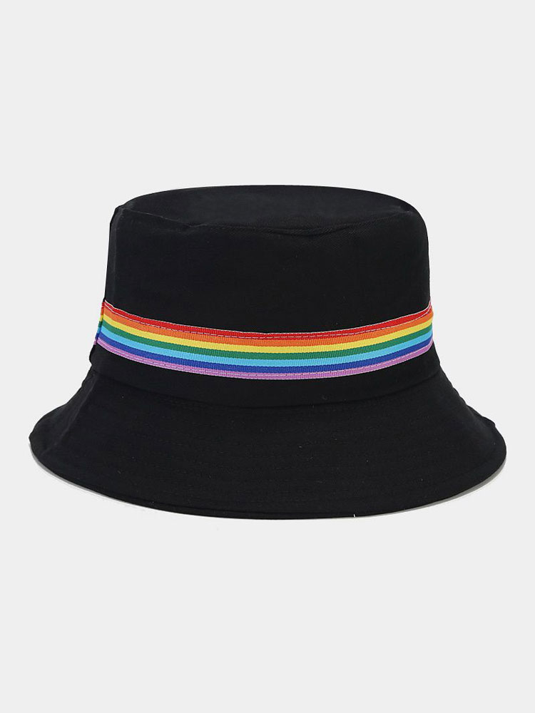 Comstylish Rainbow Stripe Fishermen's Bucket Hat
