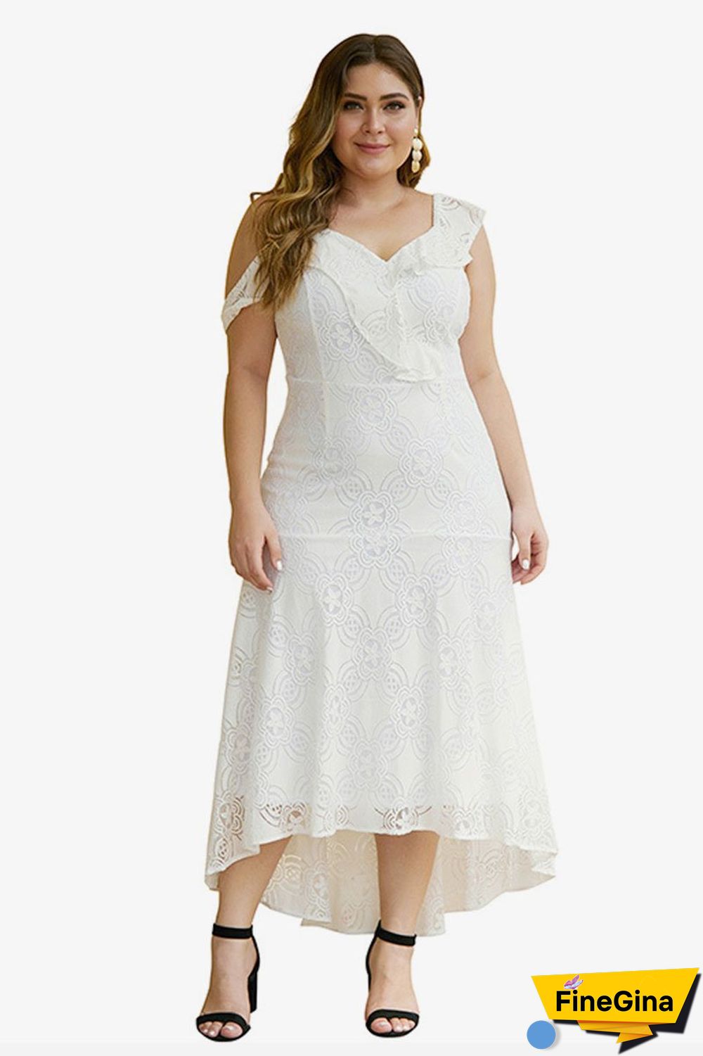 Sleeveless Floral-lace Maxi Dress P14829