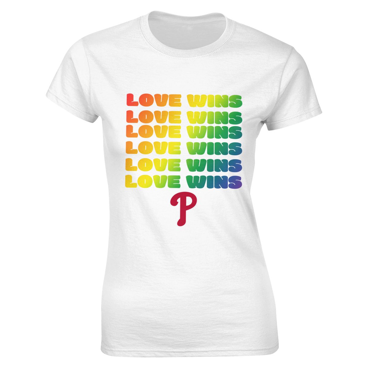 Philadelphia Phillies Love Wins Pride Women's Crewneck T-Shirt