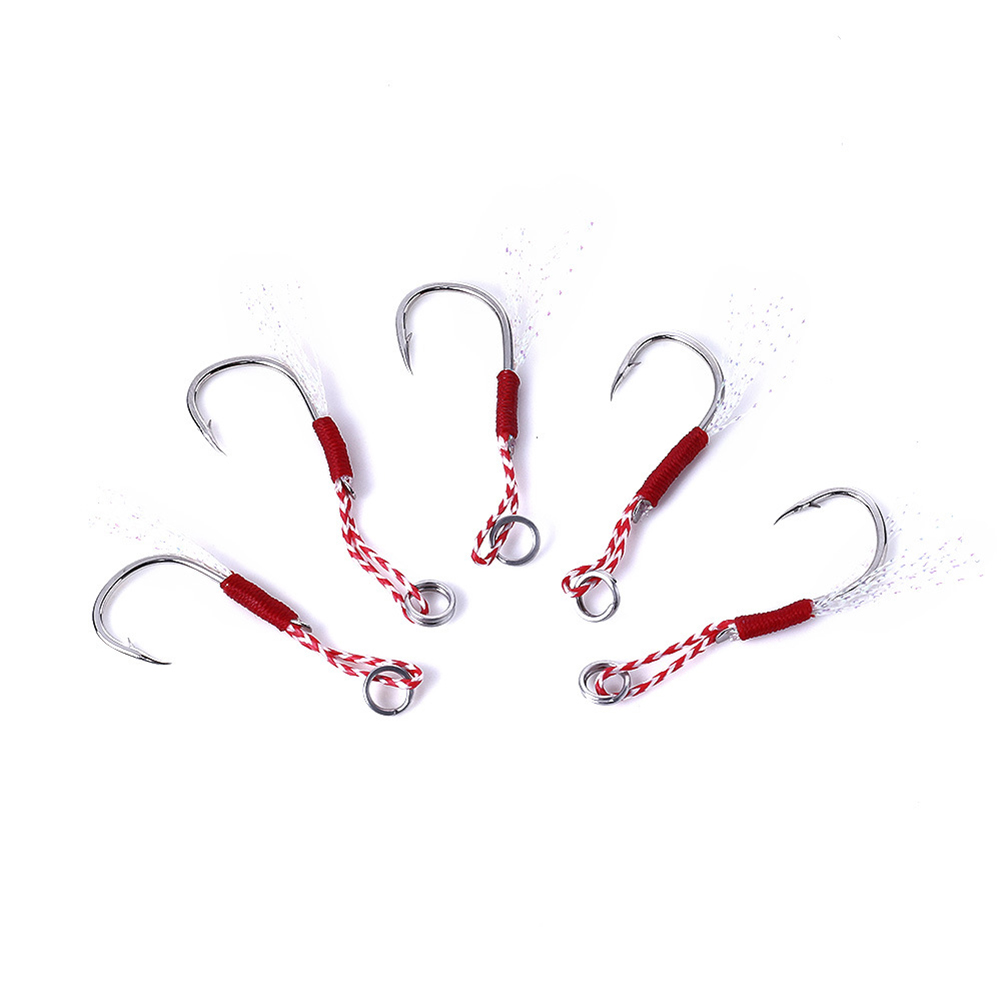 

5pcs Fishing Hook Barbed Single Carp Hook with Thread Roped Fishhook Tackle, 16 #, 501 Original