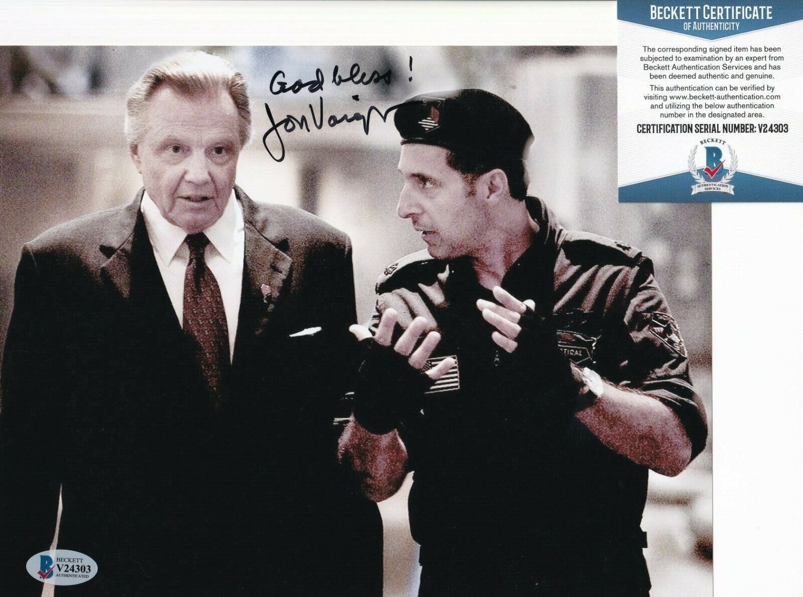 JON VOIGHT signed (TRANSFORMERS) John Keller Movie 8X10 Photo Poster painting BECKETT BAS V24303