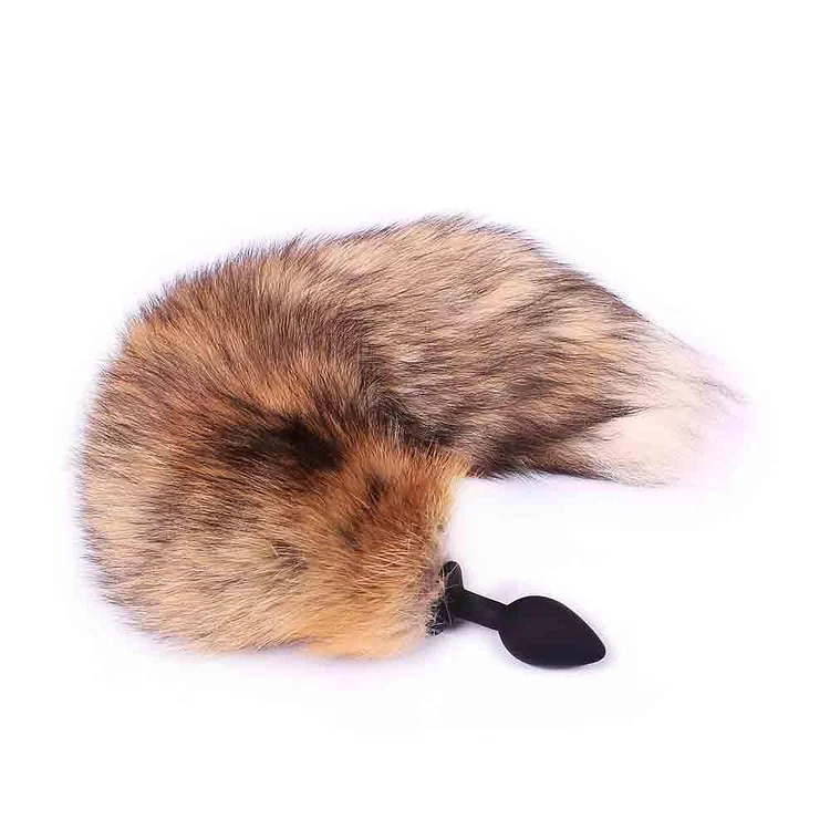 Brown Cat Tail Butt Plug Silicone