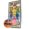 (Grande Taille) Super mario-plein diamant rond peinture-45 * 75cm