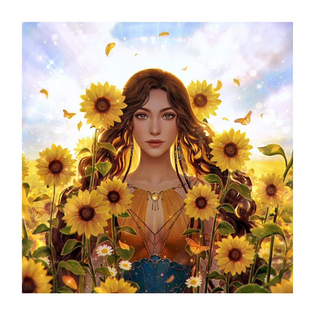 

Sunflower Girl - Round Drill Diamond Painting - 30*30CM, 501 Original