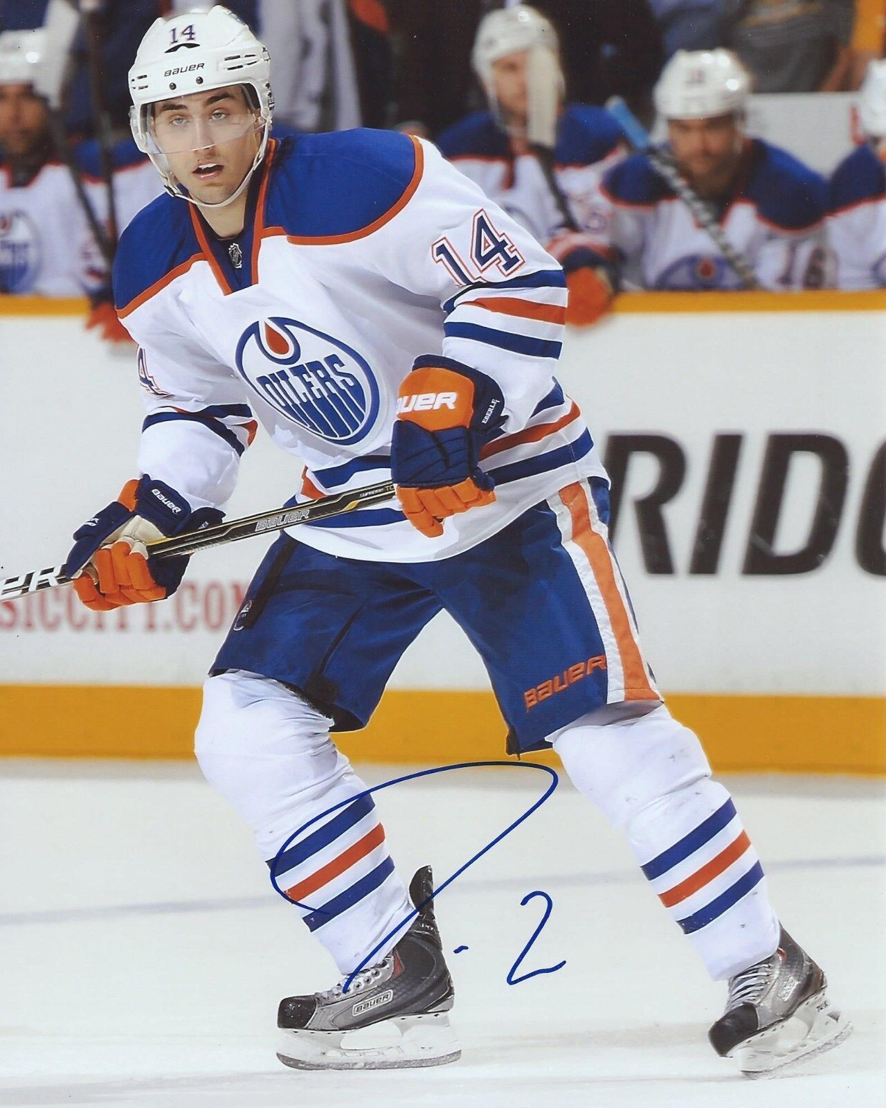 Jordan Eberle Signed 8x10 Photo Poster painting Edmonton Oilers Autographed COA H