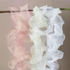  Premium Floating Ruffles Wrinkle Organza Pearls Ribbon 12cm x 9m