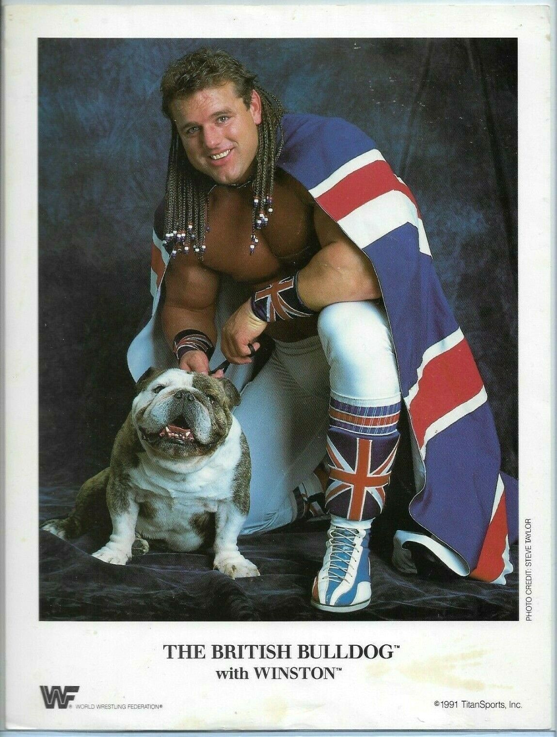 WWE THE BRITISH BULLDOG OFFICIAL LICENSED AUTHENTIC 8.5X11 ORIGINAL PROMO Photo Poster painting