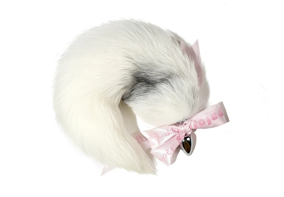 OJBK Anal Plug Real Fox Tail Cosplay Butt Plug With Bow Anal Sex Tail Adult Product Anal Sex Toys For Woman Couples Men 2021 New