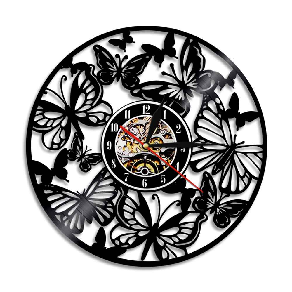 

Nature Art Butterfly - Vinyl Record Wall Clock - Without LED, 501 Original