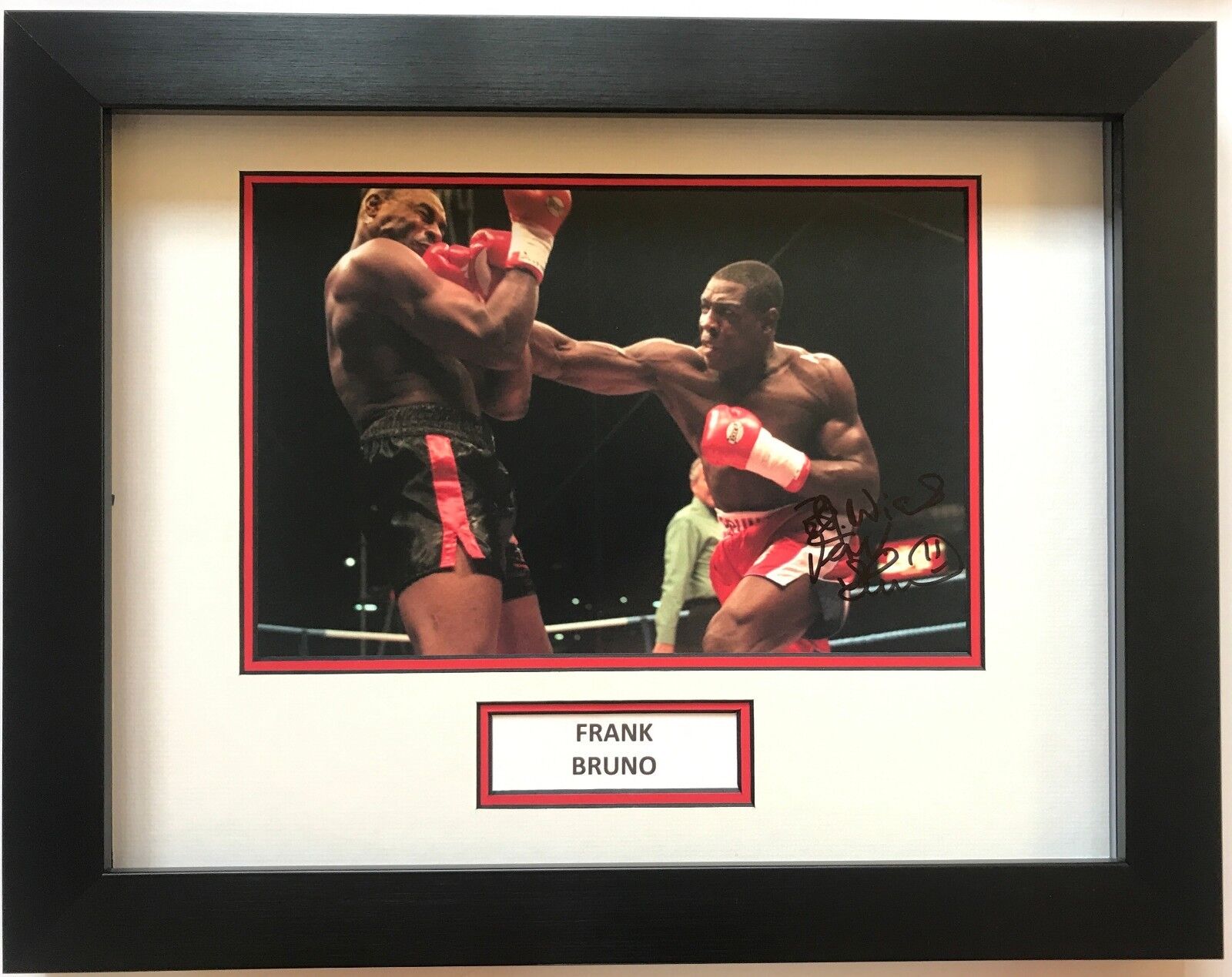 FRANK BRUNO HAND SIGNED FRAMED Photo Poster painting BOXING DISPLAY 1.