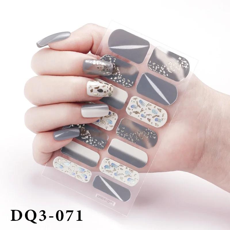 Churchf Nail Stickers Fashion Design Nail Polish Stickers Full Cover Nail Decorations for Manicure Self Adhesive Decals for Nails-Nail Inspo