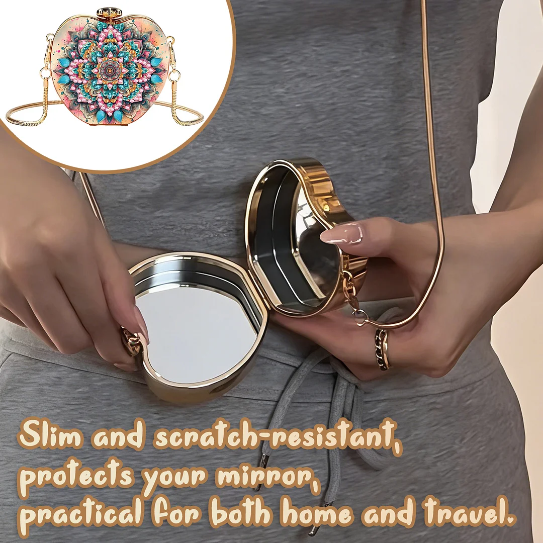 Mandala DIY Acrylic Love Diamond Art Painting Card Case Wallet with Chain Small Diamond Painting Crossbody Bag for Adults Women Girls Gift