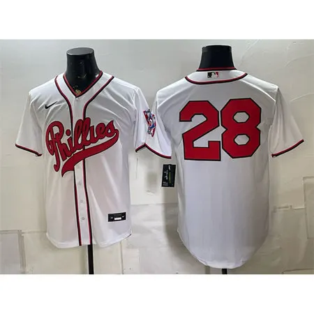 Men's Philadelphia Phillies #28 Alec Bohm White 2026 Field of Dreams Stadium Jersey