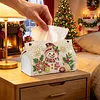 Cute for Snowman DIY Pearl Diamond Painting PU Cover Tissue Holder Kit Pearl Art Painting Decoration for Home & Gifts