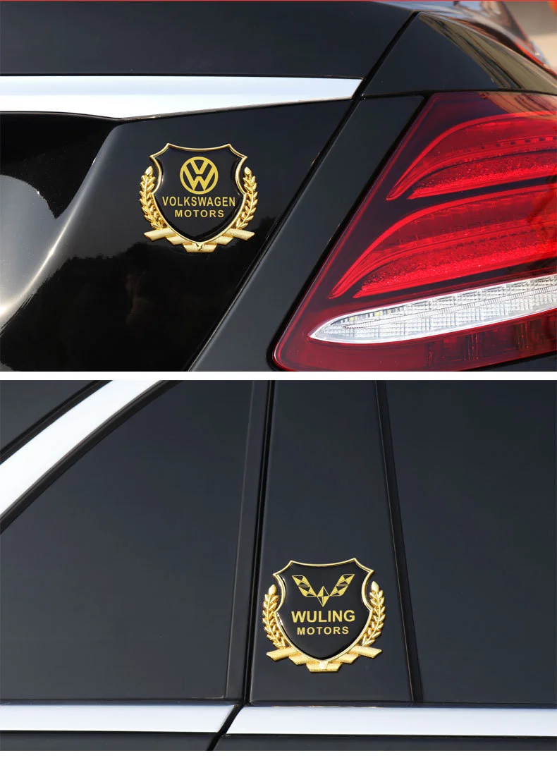 Car triangular window zinc alloy wheat ear car sticker(2PCS)