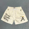 Trust God's Plan graphic-print mesh shorts